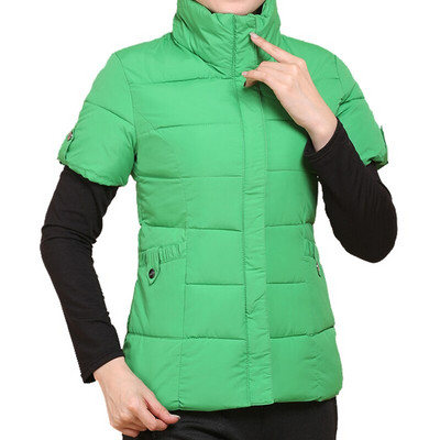 Zīmoli Kokvilnas Sieviešu Veste Ziemas Īss Virsdrēbes Veste Cieta Bieza Saglabā siltumu Puspiedurknes Jakas Maskēšanās veste Liela izmēra