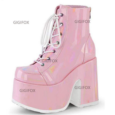 Potpuno nove velike veličine 43 s platformom u gotičkom stilu s vezicom i patentnim zatvaračem Izuzetno visoke blok pete Udobne motociklističke čizme za hodanje Cipele Ženske