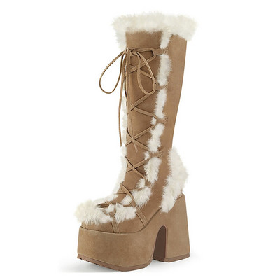 Potpuno nove velike veličine 43 s platformom u gotičkom stilu s vezicom i patentnim zatvaračem Izuzetno visoke blok pete Udobne motociklističke čizme za hodanje Cipele Ženske