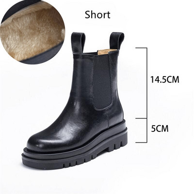 Botas Femininas 2022. gada pavasara puszābaki  Chelsea krāsa melni ādas zābaki ziemas silti plīša zābaki botas de mujer