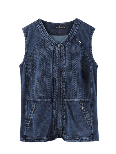 LIH HUA sieviešu lielizmēra veste, pavasarīga, augstas elastības rāvējslēdzējs, kokvilnas adīta ikdienas modes veste