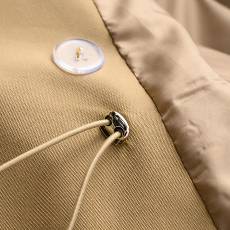 Trenčmētelis sievietēm Pavasara Rudens Apģērbs 2022 Korejiešu Divrindu Atloks Jaka Eleganta Sieviešu Vējjaka Virsdrēbes 4XL