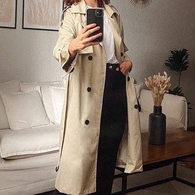 Jaunums — 2022. gada sieviešu garie mēteļi, lielizmēra ielas apģērbi, brīvi kokvilnas mēteļi, vējjaka