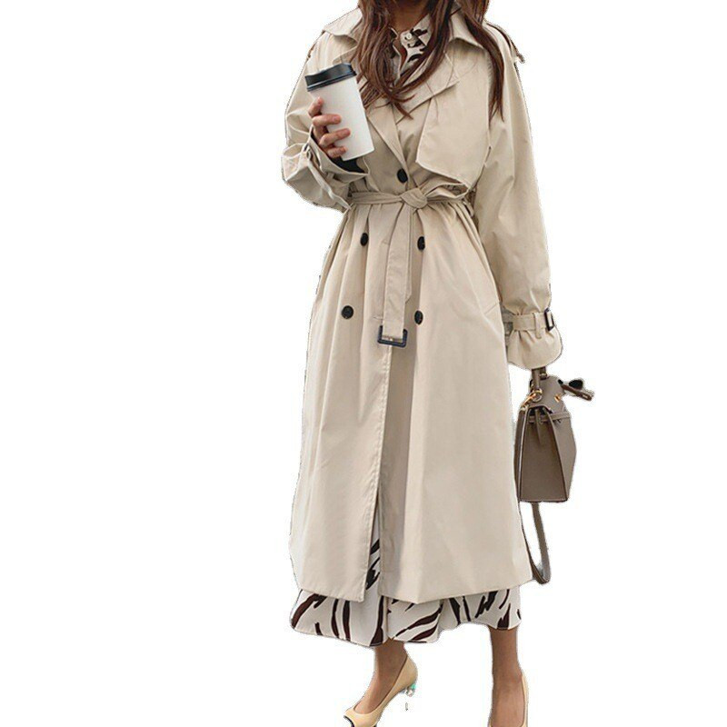 Jaunums — 2022. gada sieviešu garie mēteļi, lielizmēra ielas apģērbi, brīvi kokvilnas mēteļi, vējjaka