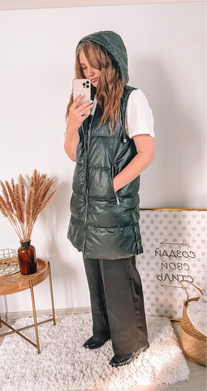 CNlalaxury Novi prsluci od PU kože Ženska moda Jesen Zima Jakna s džepovima s kapuljačom Kaputi Elegantna crna parka Gornja odjeća Ženske dame