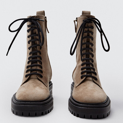 Maxdutti Anglijas High Street vintage sānu rāvējslēdzēja puse govs ādas potītes zābaki ziemas zābaki sieviešu apavi Sieviete Botas Mujer apavi sievietēm