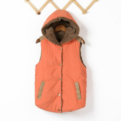 2021. gada jauns rudens ziemas sieviešu veste ar kapuci, kažokādas kažokādas veste bieza, silta kokvilnas veste Modes virsdrēbes ar vienrindu lielizmēra mēteļi