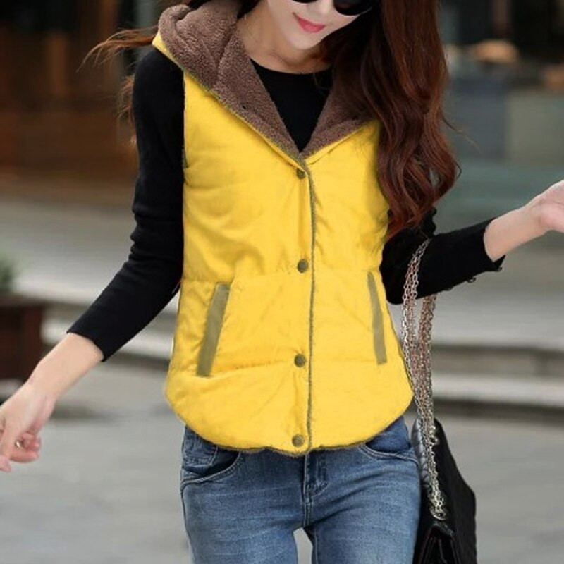 2021. gada jauns rudens ziemas sieviešu veste ar kapuci, kažokādas kažokādas veste bieza, silta kokvilnas veste Modes virsdrēbes ar vienrindu lielizmēra mēteļi