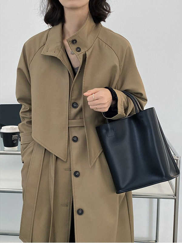 DEAT Fashion sieviešu mētelis, jauns, brīvs, vienrindas atloks ar garām piedurknēm, dalītu muguru vējjaka, 2022. gada rudens 17A599H