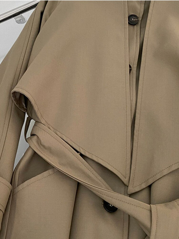 DEAT Fashion sieviešu mētelis, jauns, brīvs, vienrindas atloks ar garām piedurknēm, dalītu muguru vējjaka, 2022. gada rudens 17A599H