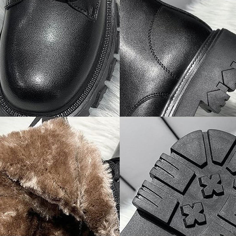 Naiste talvised mootorrattasaapad, soojad plüüsnahast naiste platvormkingad Kunstnahast mood Naiste punk-lühikesed saapad 2022 Uus