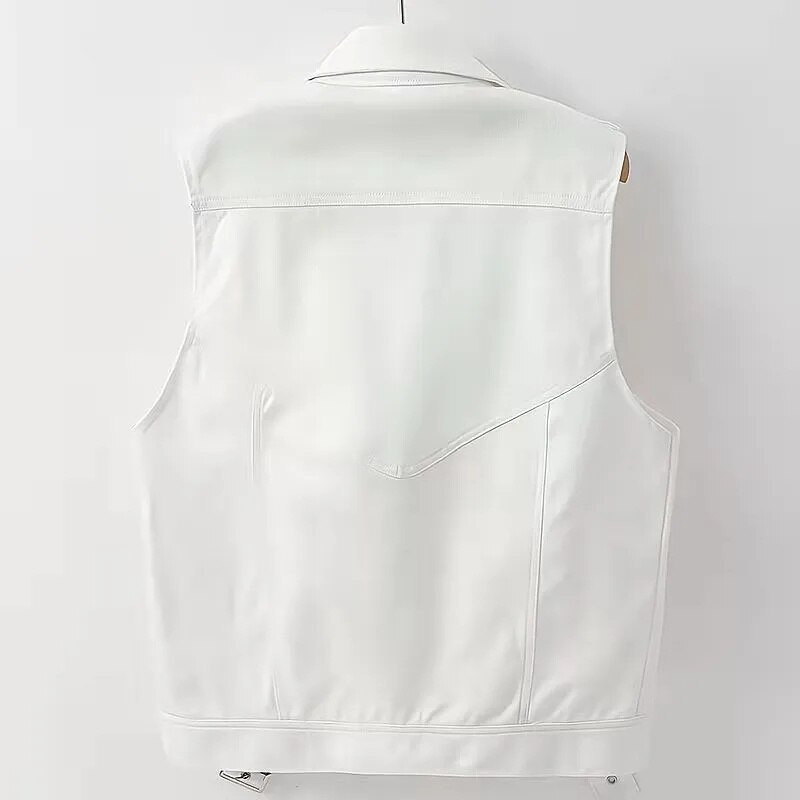 Sieviešu rāvējslēdzēja džinsa veste bez piedurknēm Džins jaka Modes veste 2022 Jauns vasaras veste mētelis Ārdrēbes balti mēteļi S-5XL