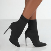 Sügis/talvised poolsaapad terava ninaga naiste kingad, paksud kontsad, Martin stretškootud sokid kingad suurus 43 naiste kingad