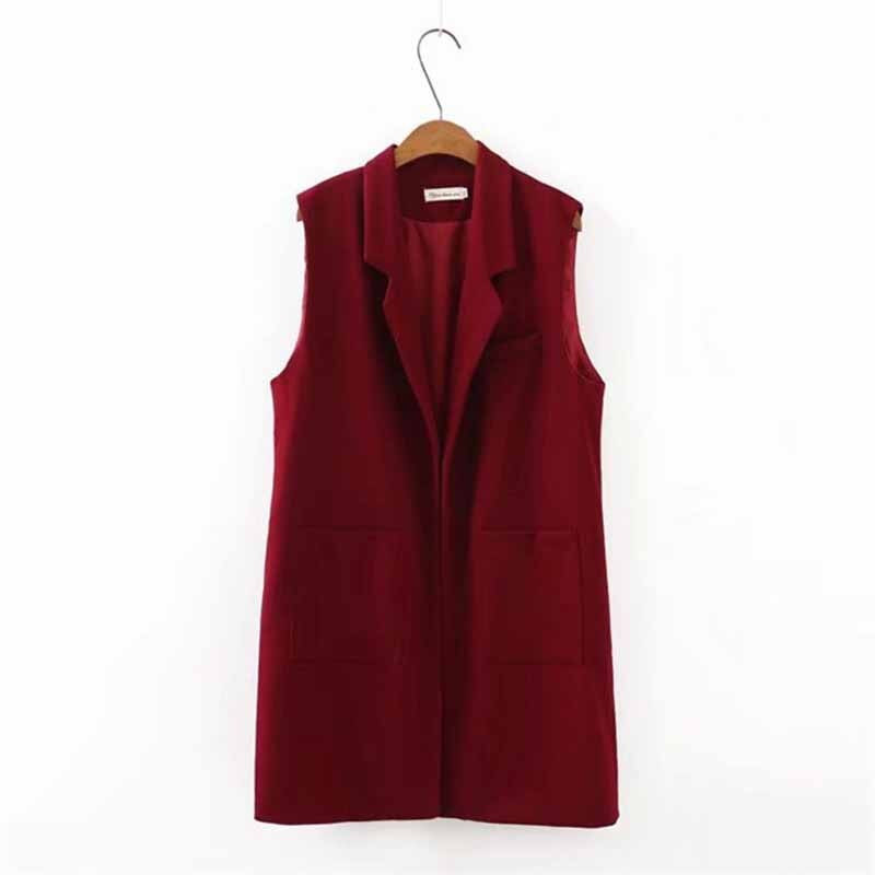 Sieviešu veste bez piedurknēm, 2022. gada pavasara rudens, jauna mode, vienkrāsains uzvalka apkakle Colete, liela kabatas jaka, ikdienas topi sievietēm