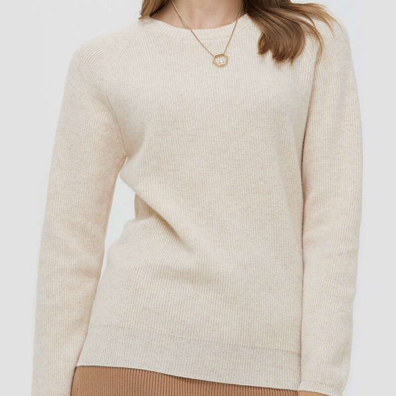 LINY XIN Džemper od kašmira od 100% merino vune Ženski jesenski pulover s okruglim izrezom i punim rukavima Ženska zimska odjeća Pullover Modni pulover