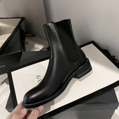 Sieviešu puszābaki augšdaļa Retro klasiski īsi zābaki Europe sieviešu apavi Chelsea zābaki