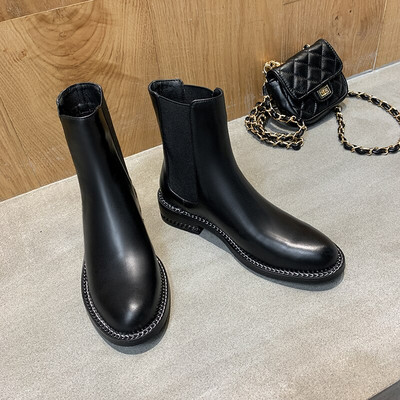 Sieviešu puszābaki augšdaļa Retro klasiski īsi zābaki Europe sieviešu apavi Chelsea zābaki