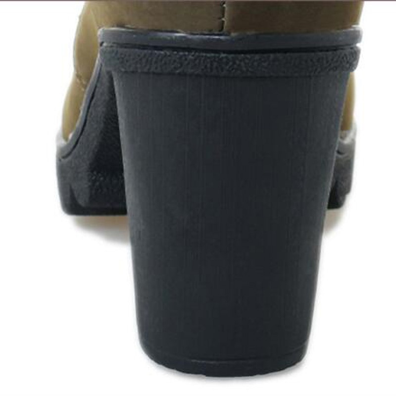 Sieviešu puszābaki 2022. g. Jauni, eleganti, kvadrātveida papēžu kurpes, sieviešu augstpapēžu vienkrāsaini, retro stila sieviešu zābaki, šņorējami