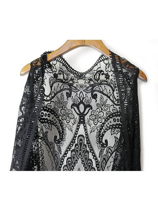 XITAO seksi čipkani kardigan, ženski prsluk, ležerna izdubljena perspektiva, nepravilne dugačke, elegantne korejske majice XWW2841