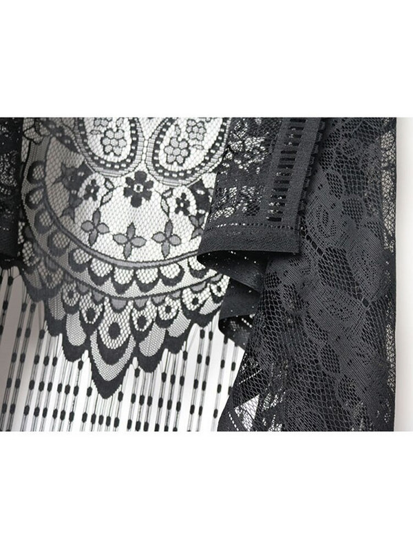 XITAO seksi čipkani kardigan, ženski prsluk, ležerna izdubljena perspektiva, nepravilne dugačke, elegantne korejske majice XWW2841