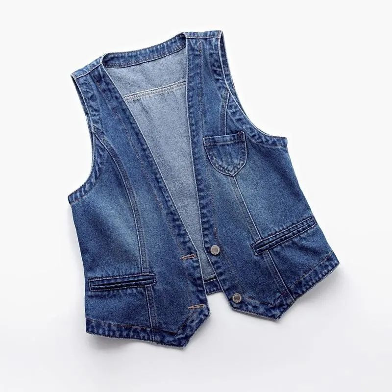 Naiste Denimvest Uus kevadine sügisjope Vintage teksad Vest Lühikesed jakid Naiste vabaaja varrukateta vestid Kauboi mantel