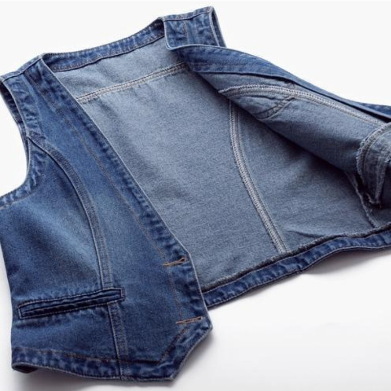 Naiste Denimvest Uus kevadine sügisjope Vintage teksad Vest Lühikesed jakid Naiste vabaaja varrukateta vestid Kauboi mantel