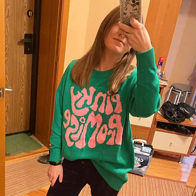 Ženski džemper od jacquard kašmira, pleteni džemper s dugim rukavima i dugim rukavima, jesenski džemperi, novi modni dugi pulover 2022.