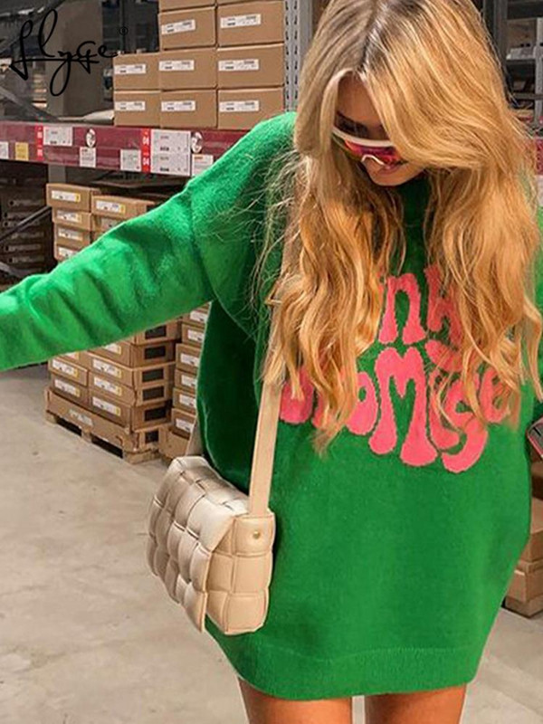 Ženski džemper od jacquard kašmira, pleteni džemper s dugim rukavima i dugim rukavima, jesenski džemperi, novi modni dugi pulover 2022.