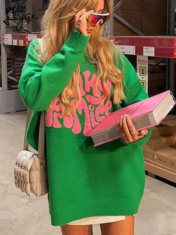 Ženski džemper od jacquard kašmira, pleteni džemper s dugim rukavima i dugim rukavima, jesenski džemperi, novi modni dugi pulover 2022.