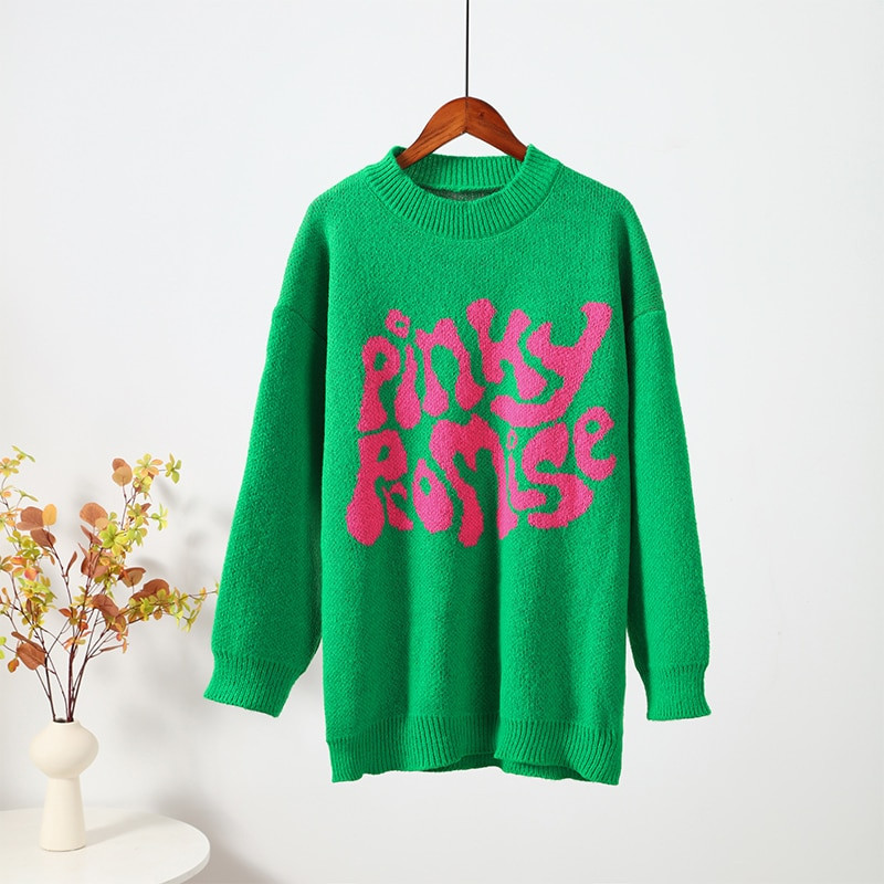 Ženski džemper od jacquard kašmira, pleteni džemper s dugim rukavima i dugim rukavima, jesenski džemperi, novi modni dugi pulover 2022.