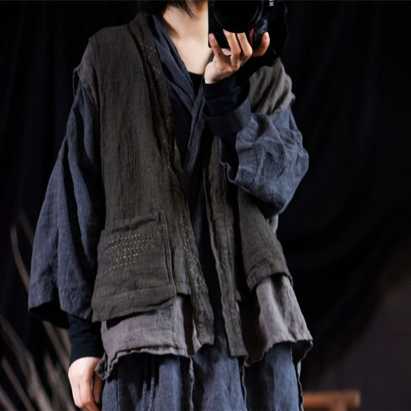 Pamučni laneni prsluci Proljetne dizajnerske majice bez rukava Ženske vintage bluze bez rukava Ležerne nepravilne čipke Lažne dvije prošivene bluze