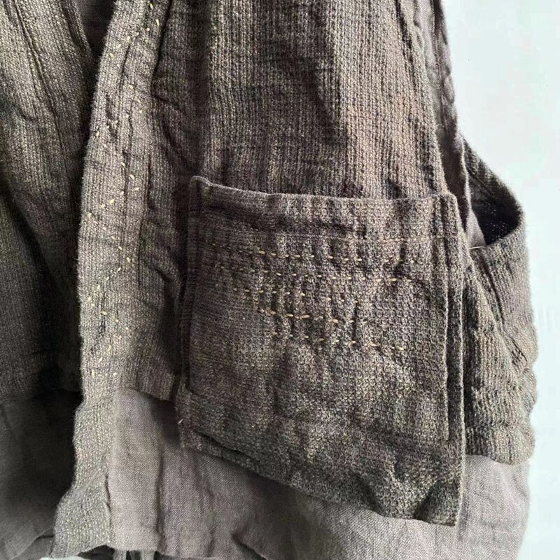 Pamučni laneni prsluci Proljetne dizajnerske majice bez rukava Ženske vintage bluze bez rukava Ležerne nepravilne čipke Lažne dvije prošivene bluze