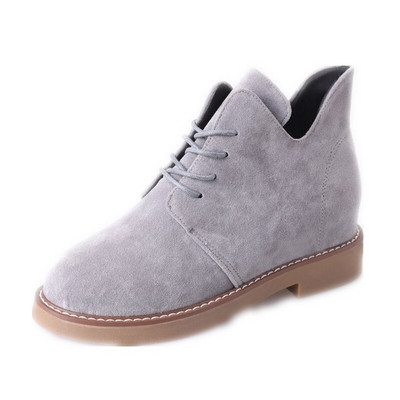 Xiaying Smile Ženske čizme proljeće i jesen ženske cipele modne ženske kožne čizme s četvrtastom petom Cipele na vezanje od nubuka s okruglim vrhom