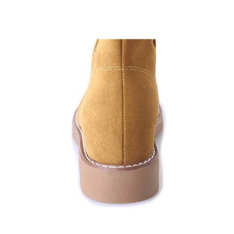 Xiaying Smile Ženske čizme proljeće i jesen ženske cipele modne ženske kožne čizme s četvrtastom petom Cipele na vezanje od nubuka s okruglim vrhom