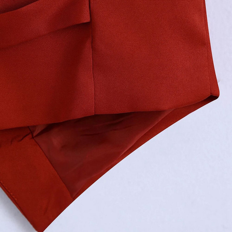 XEASY 2021 sieviešu eleganta sarkana ielas apģērba veste bez piedurknēm, īsa sieviešu retro stila plāna V veida kakla izgriezums, vienrindas ikdienas veste