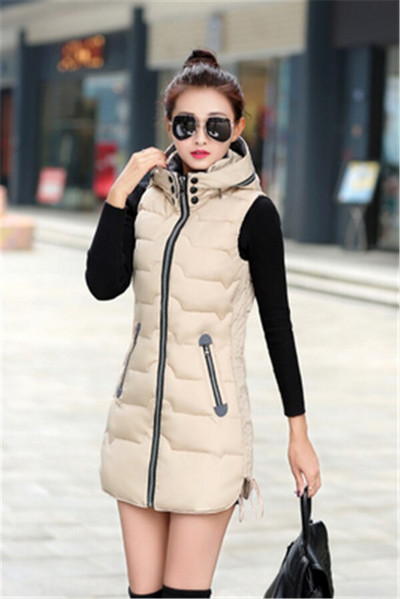 Rudens ziemas veste sieviešu veste 2022 Sieviešu bezpiedurkņu jaka ar kapuci silta gara veste jaka Feminino 5XL ārējais apģērbs W1227