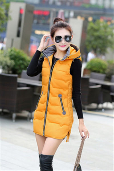 Rudens ziemas veste sieviešu veste 2022 Sieviešu bezpiedurkņu jaka ar kapuci silta gara veste jaka Feminino 5XL ārējais apģērbs W1227