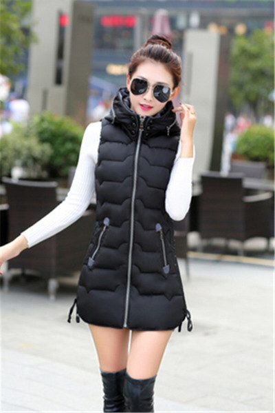 Rudens ziemas veste sieviešu veste 2022 Sieviešu bezpiedurkņu jaka ar kapuci silta gara veste jaka Feminino 5XL ārējais apģērbs W1227