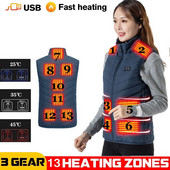 Naiste USB-infrapuna 13 soojendusala Vest jope Talvine elektriline soojendusega vest vest spordiks Matkamiseks Suuremõõtmeline