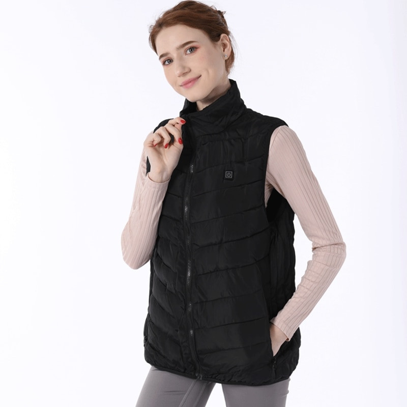 Naiste USB-infrapuna 13 soojendusala Vest jope Talvine elektriline soojendusega vest vest spordiks Matkamiseks Suuremõõtmeline