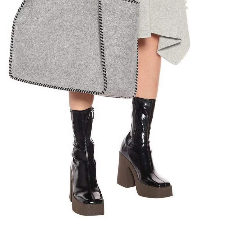 Zīmolu modes sieviešu zābaki Seksīgi puszābaki sievietēm augstpapēžu kurpes Sieviešu rudens ziemas zābaki Sieviešu augstpapēžu zābaki