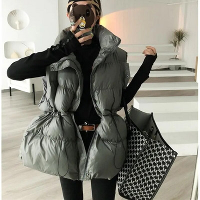 Pamučni prsluk s uzicom Ženski proljeće zima 2022. Nova lagana punjačka jakna dodana punjačka jakna Ženska