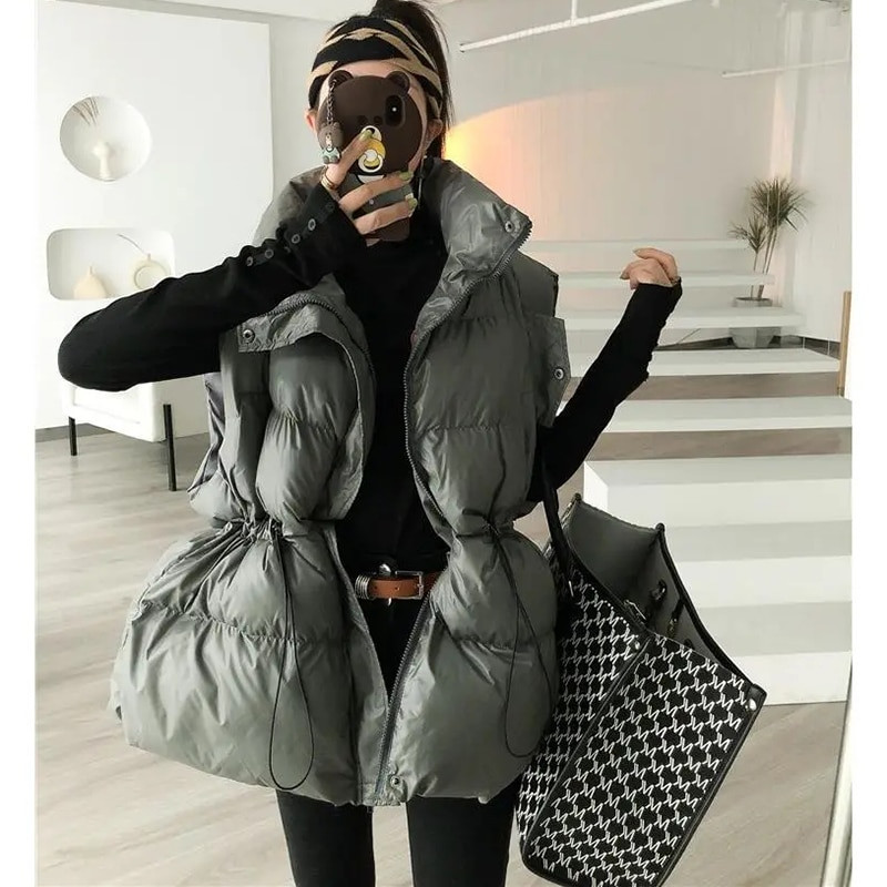 Pamučni prsluk s uzicom Ženski proljeće zima 2022. Nova lagana punjačka jakna dodana punjačka jakna Ženska