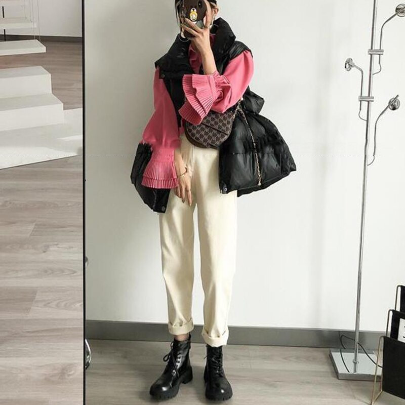 Pamučni prsluk s uzicom Ženski proljeće zima 2022. Nova lagana punjačka jakna dodana punjačka jakna Ženska