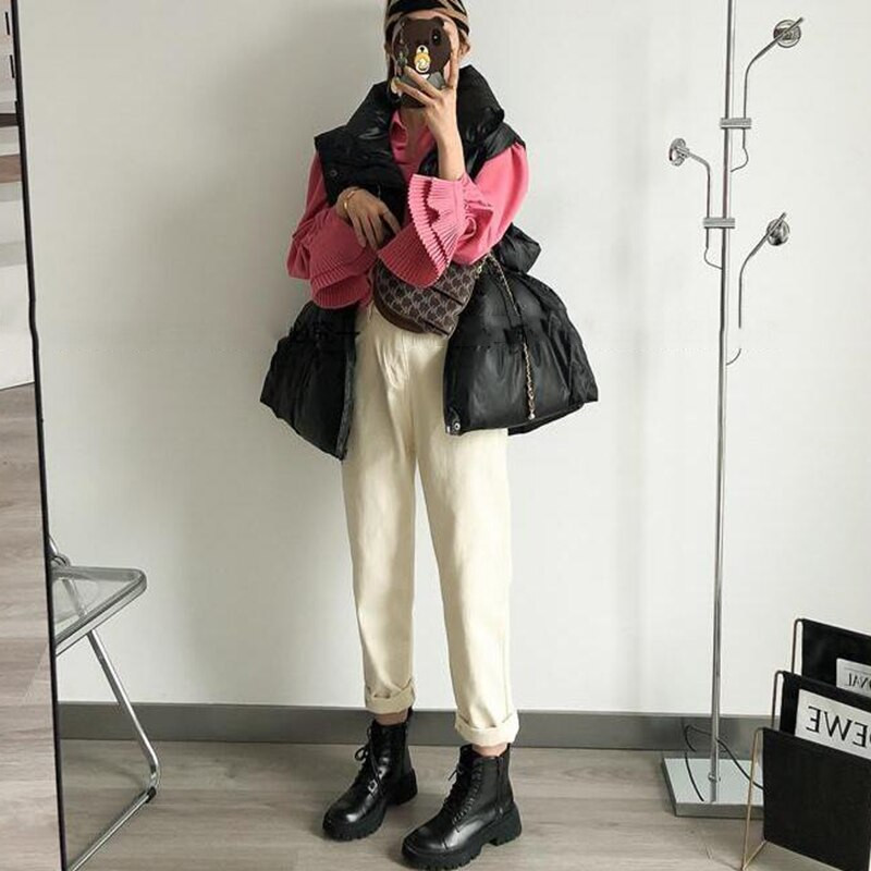 Pamučni prsluk s uzicom Ženski proljeće zima 2022. Nova lagana punjačka jakna dodana punjačka jakna Ženska