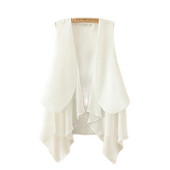 Γιλέκο σιφόν Γυναικείο μεσαίο καλοκαιρινό νέο μονόχρωμο ακανόνιστο λεπτό γιλέκο ζακέτα αμάνικο λεπτό γυναικείο γιλέκο