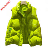 Sjajni vodootporni donji prsluk zadebljan proljeće zima Nova ženska pufer donja jakna Ženski stojeći ovratnik Lagani prsluk