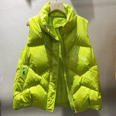 Sjajni vodootporni donji prsluk zadebljan proljeće zima Nova ženska pufer donja jakna Ženski stojeći ovratnik Lagani prsluk