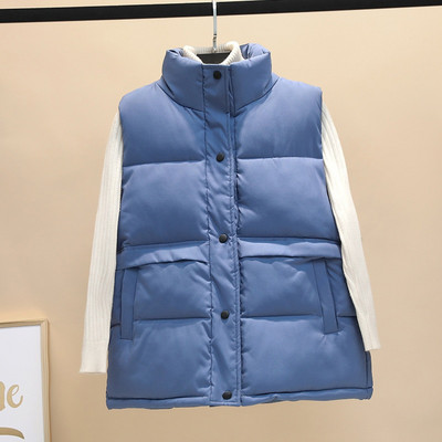 Ženske deblje zimske jakne Jednoredno kopčanje, prsluk bez rukava Topli oversize topovi Patchwork 2021. Ležerni modni ženski kaput