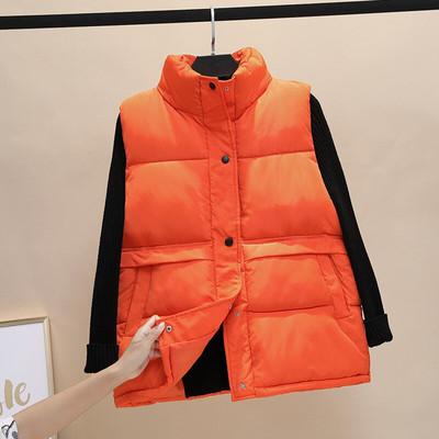 Ženske deblje zimske jakne Jednoredno kopčanje, prsluk bez rukava Topli oversize topovi Patchwork 2021. Ležerni modni ženski kaput